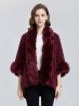 Premium Faux Fur Cape with Rose Imprints & Sleeves Premium Faux Fur Cape with Rose Imprints & Sleeves